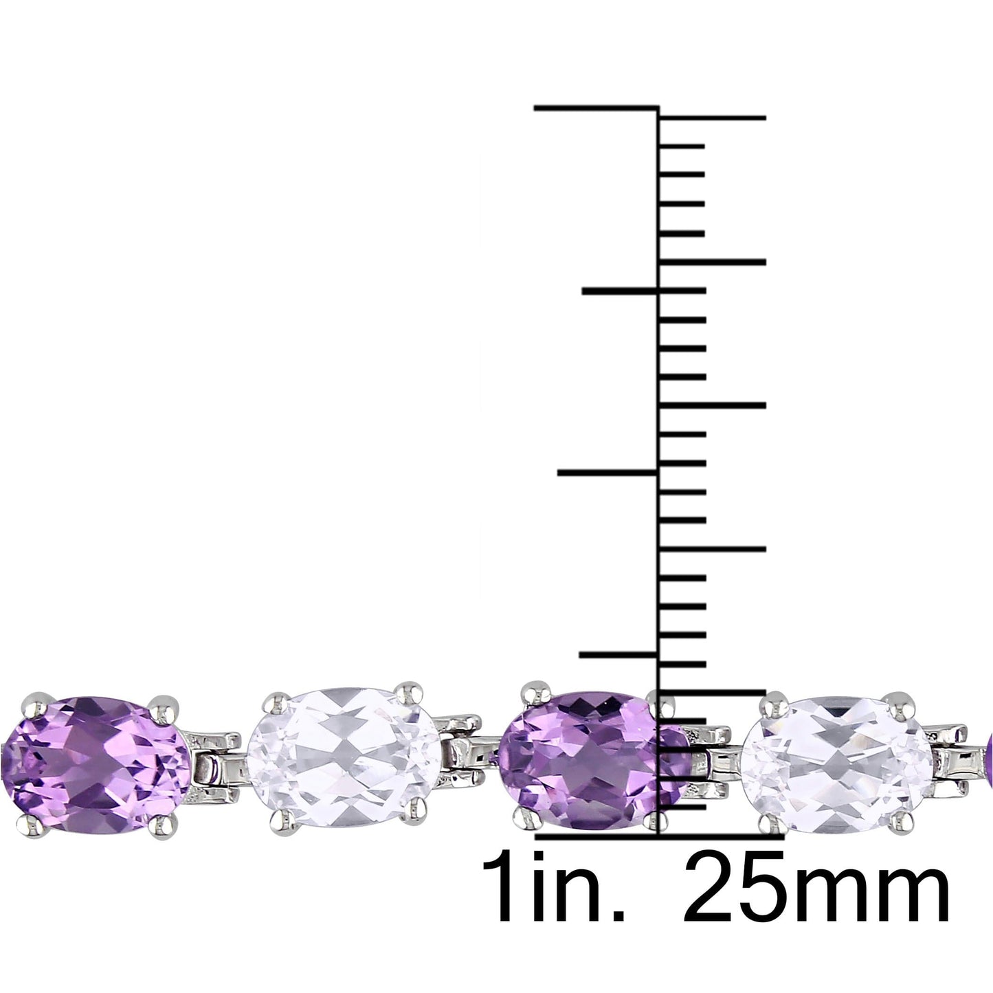 19 3/4ct Amethyst & White Sapphire Bracelet