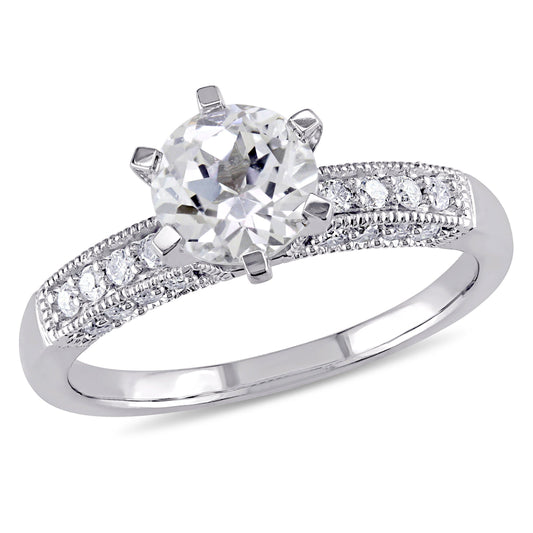 Sophia B White Sapphire & Diamond Engagement Ring