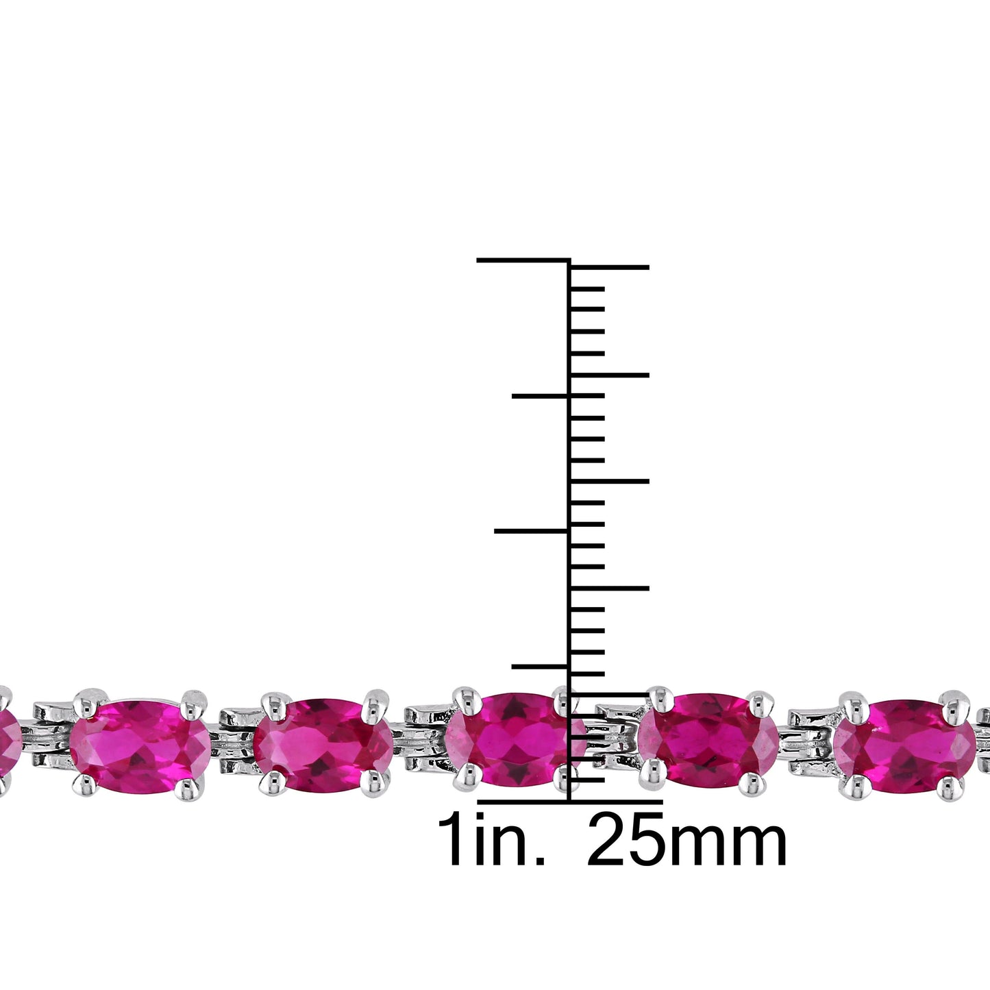 16 1/2ct Created Ruby Bracelet Silver