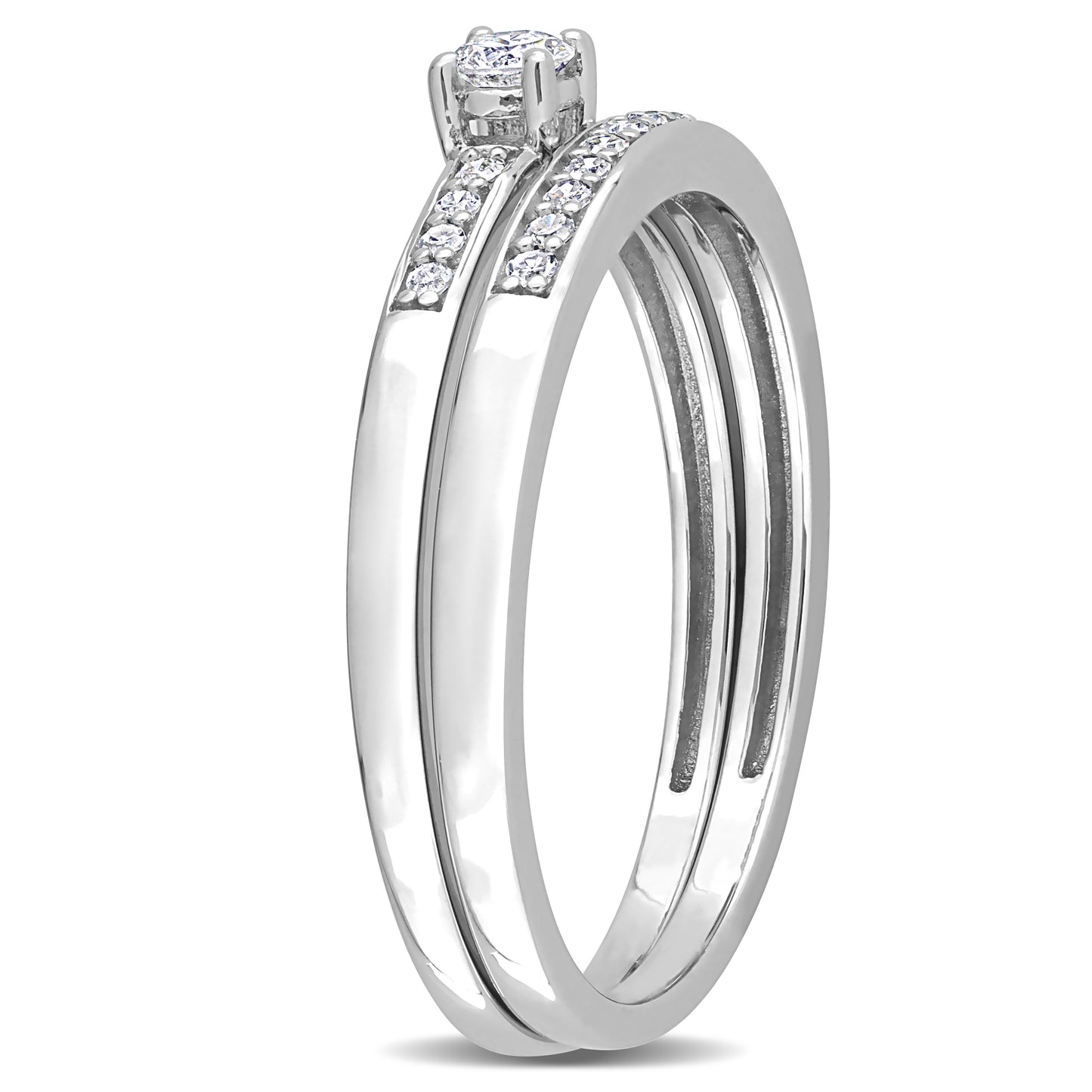 1/5ct Diamond Bridal Set in Sterling Silver