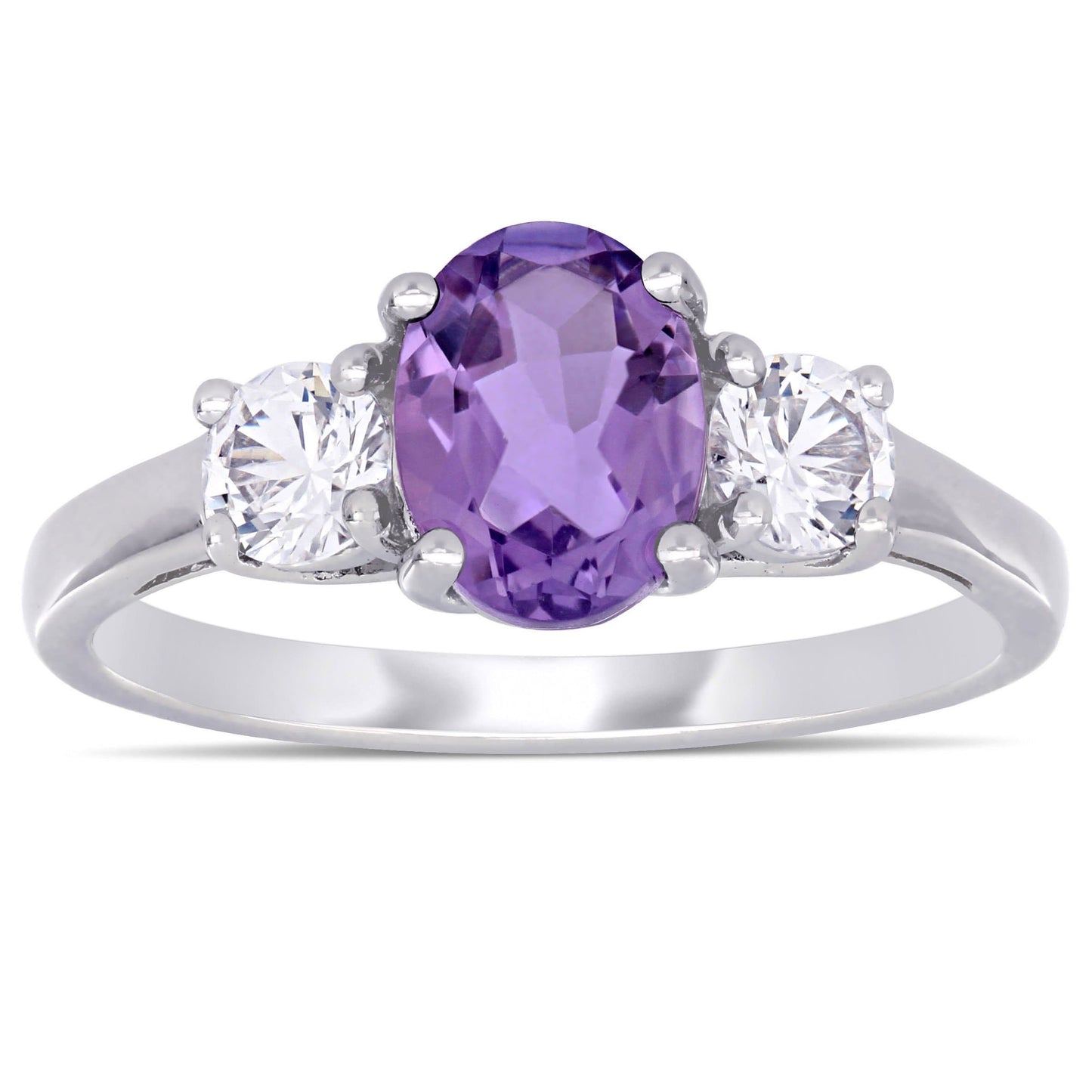 Sophia B 1 4/5ct Amethyst & Created White Sapphire Ring