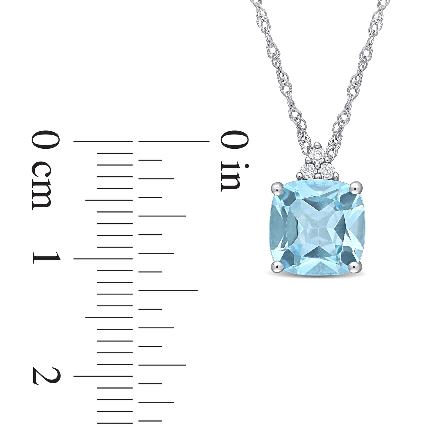 Sophia B 2 1/2ct Sky Blue Topaz Necklace with Diamond Accents