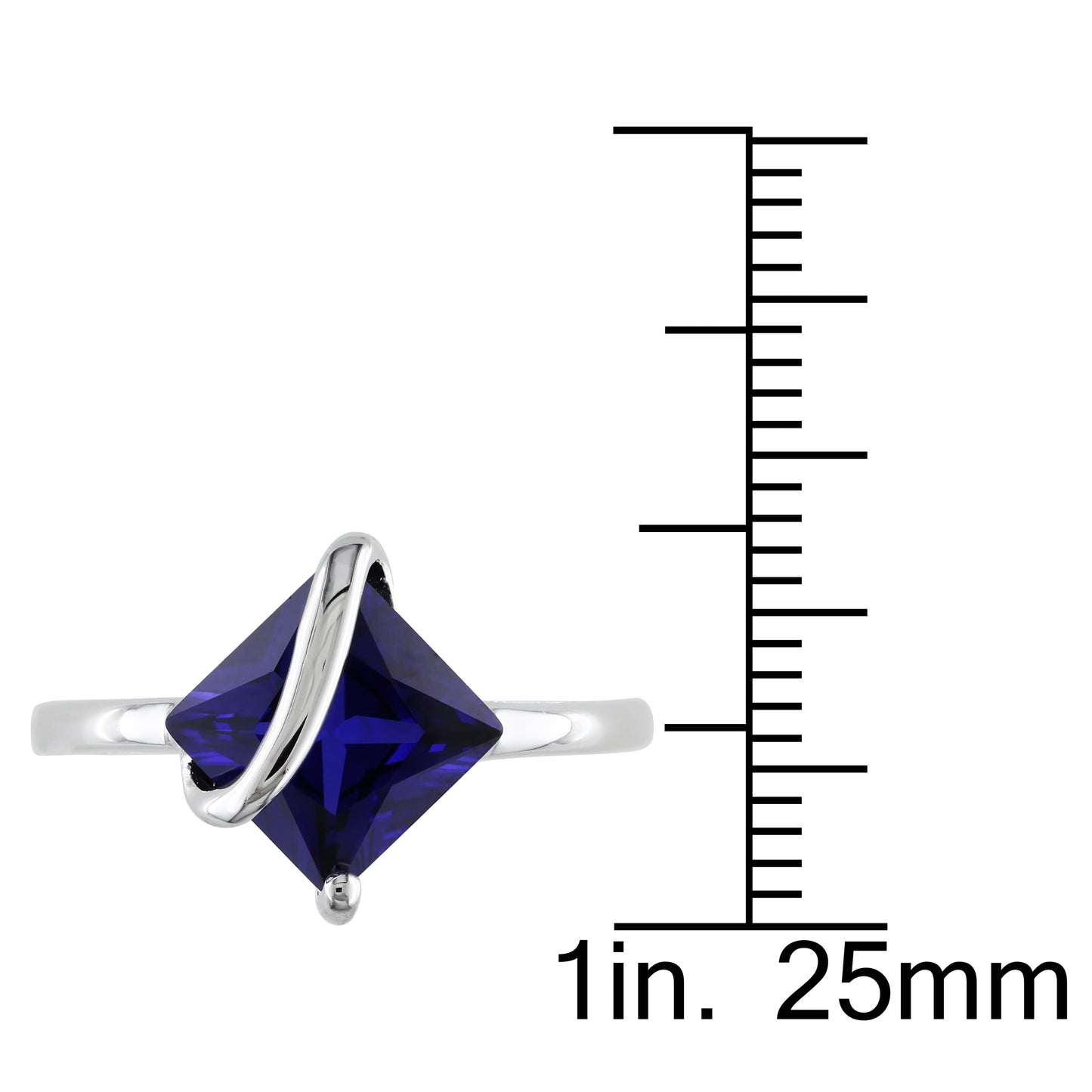 Sophia B 2 4/5ct Created Blue Sapphire Ring