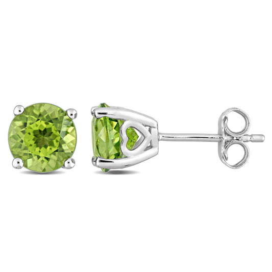 3ct Peridot Studs in Sterling Silver
