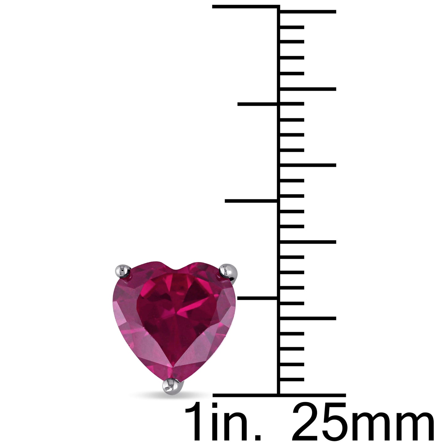 5.68ct Ruby Heart Studs in Sterling Silver