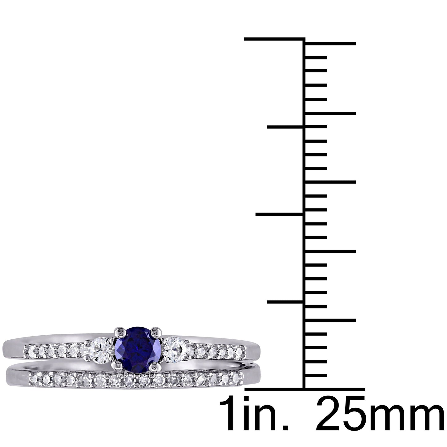 Sophia B 1/3ct Sapphire & Diamond Wedding Set