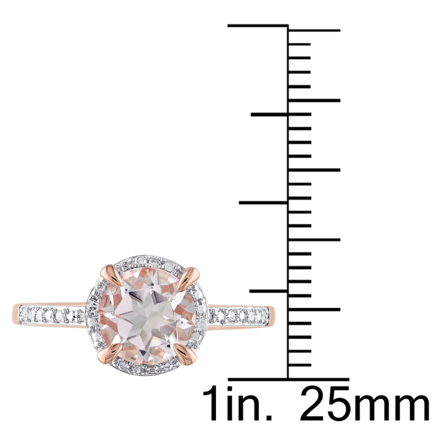 Sophia B 0.05ct Diamond& 1 1/6ct Morganite Ring