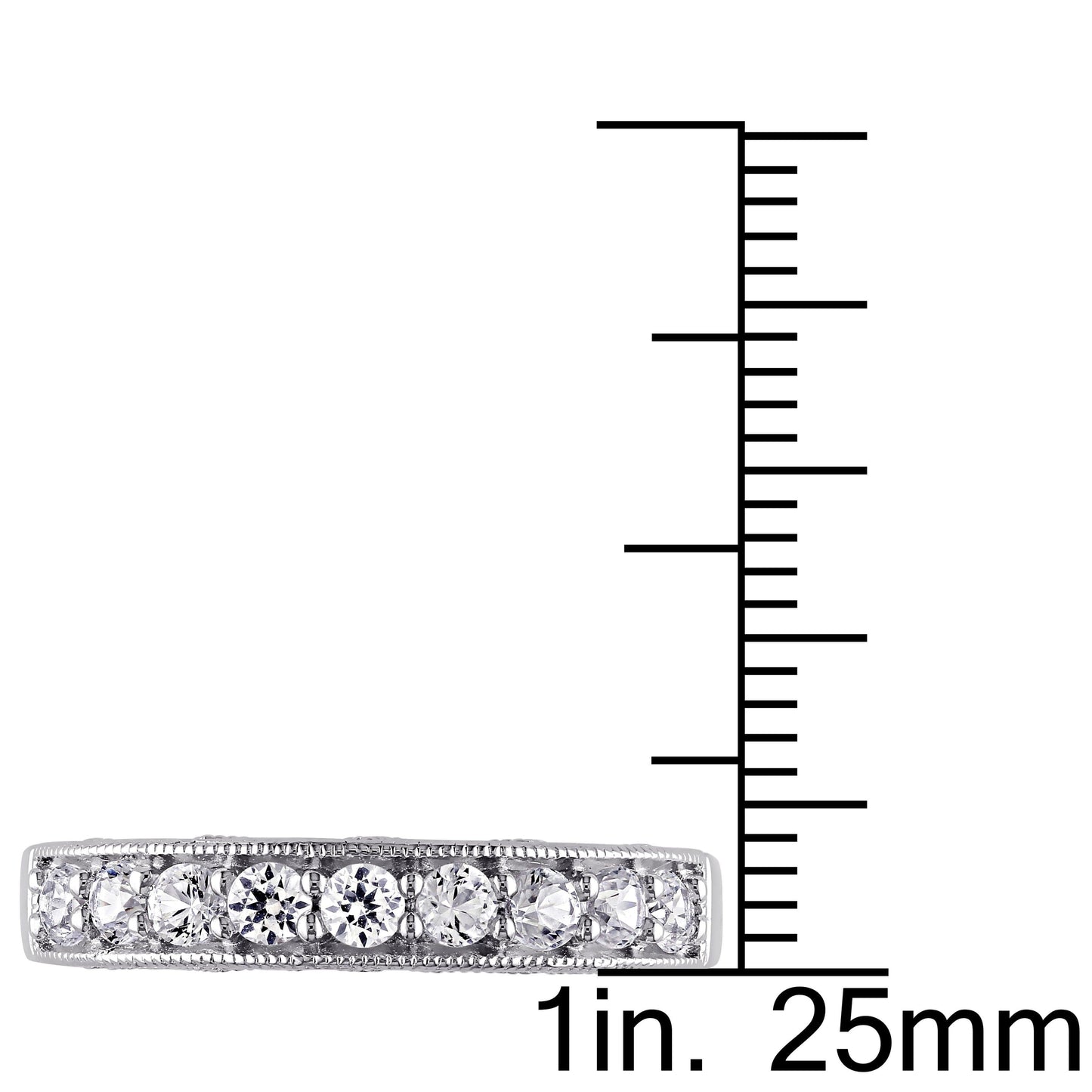 Sophia B 4/5ct Created White Sapphire Semi-Eternity Ring