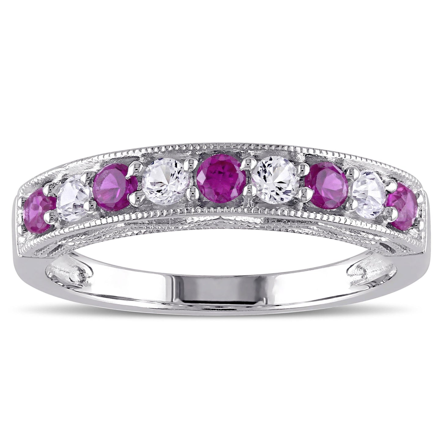 Sophia B 4/5ct Created Ruby Created & White Sapphire Ring