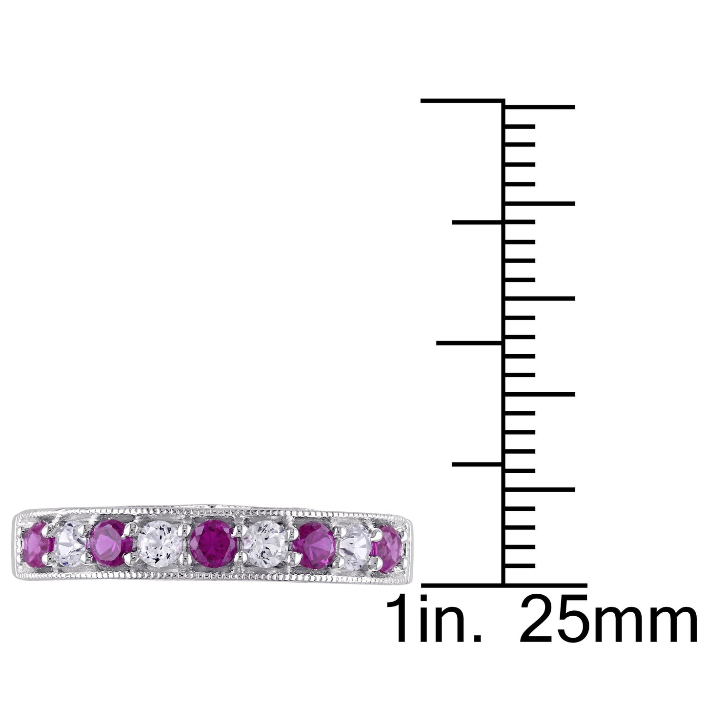 Sophia B 4/5ct Created Ruby Created & White Sapphire Ring