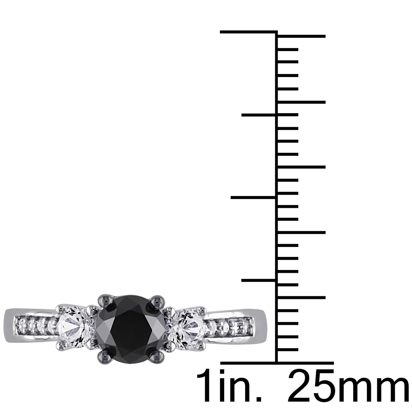 Sophia B 1ctBlack Diamond & Lab-Created White Sapphire Ring