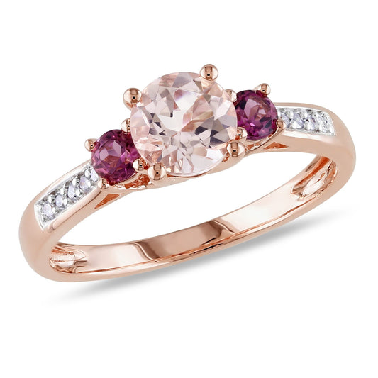 Sophia B 1ctMorganite & Tourmaline Ring with Diamond Accents