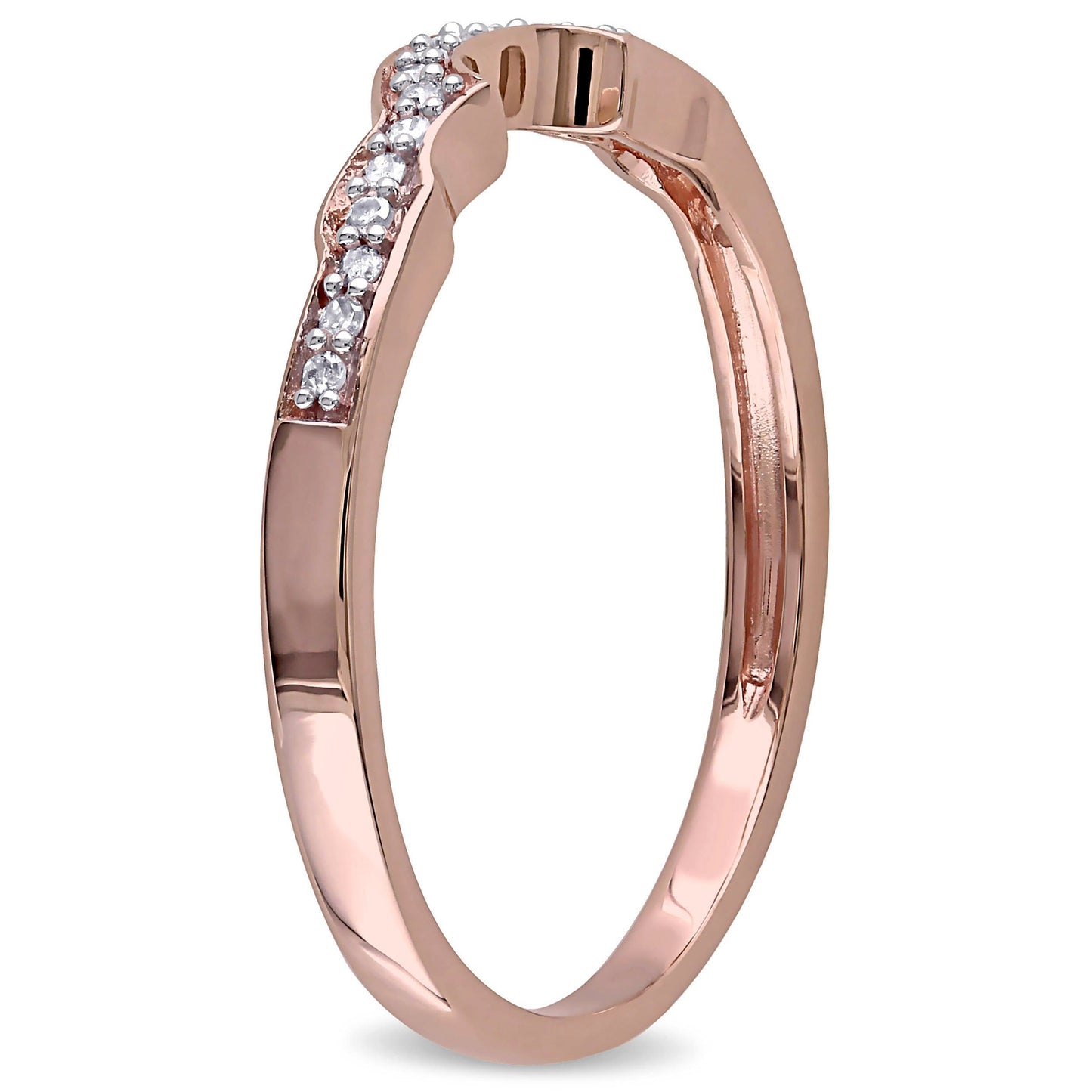 Julie Leah Diamond Curved Band in 14k Rose Gold