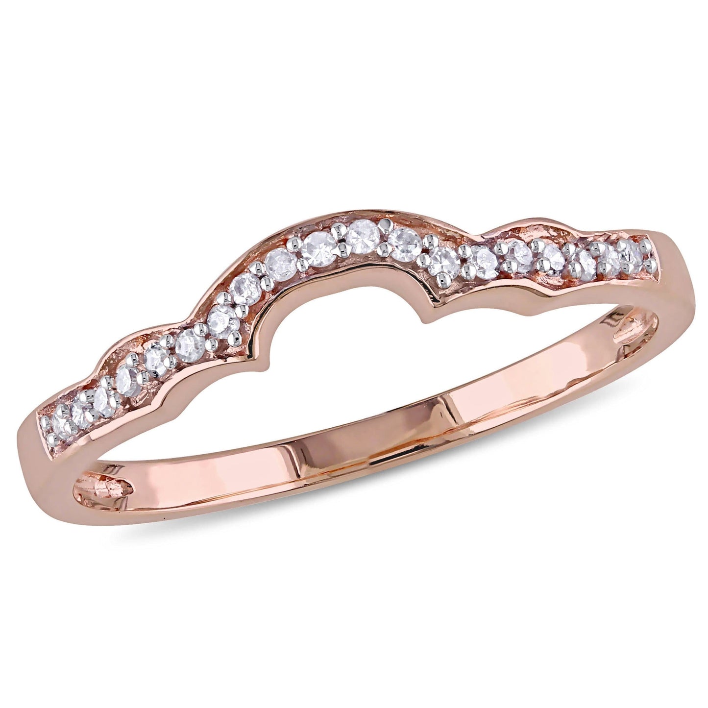 Julie Leah Diamond Curved Band in 14k Rose Gold