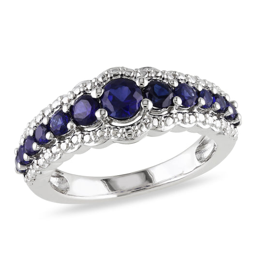 Sophia B 1 1/6ct Blue Sapphire Ring in Sterling Silver