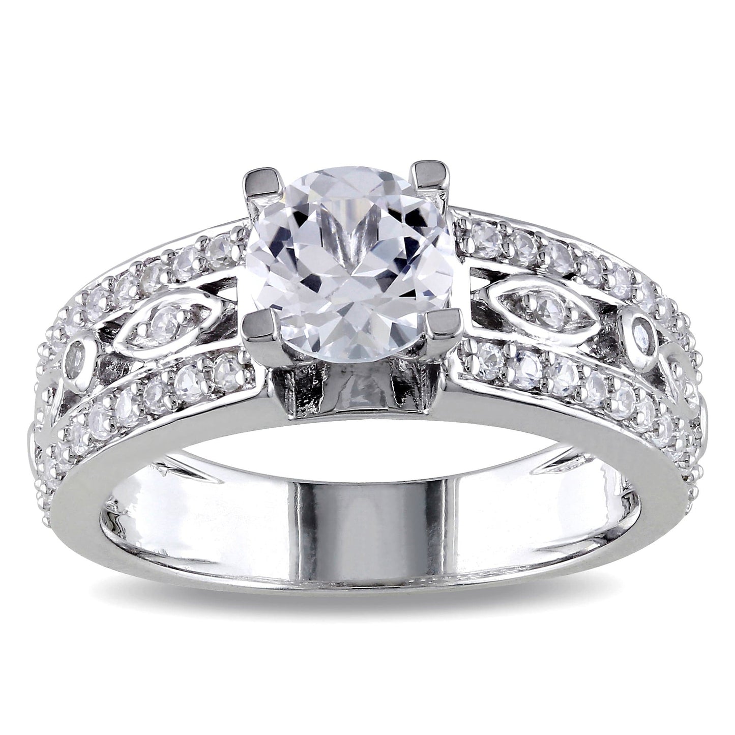 Sophia B 1 7/8ct Created White Sapphire Engagement Ring