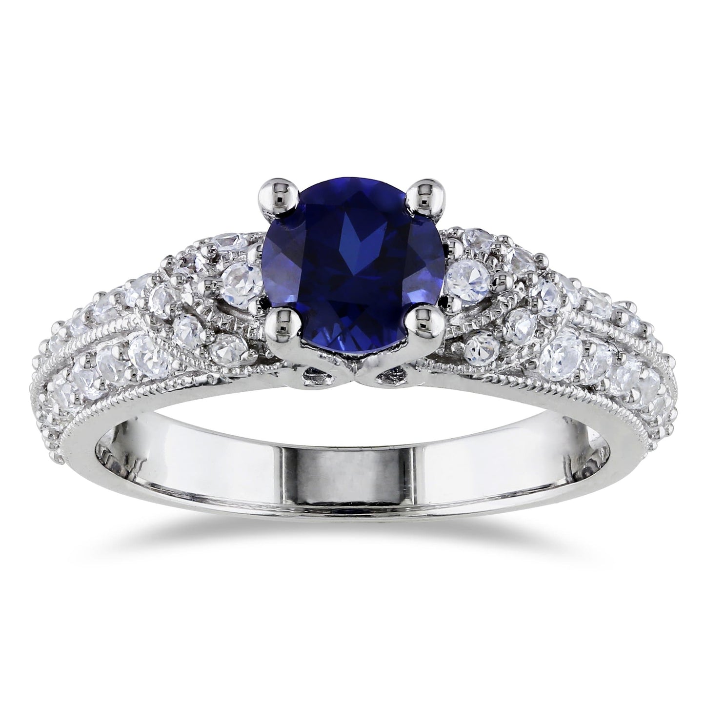 1.67ct Blue & White Sapphire Ring