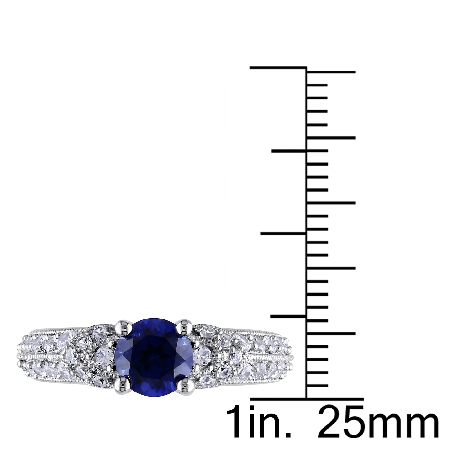 Sophia B 1 5/8ct Created Blue & White Sapphire Ring