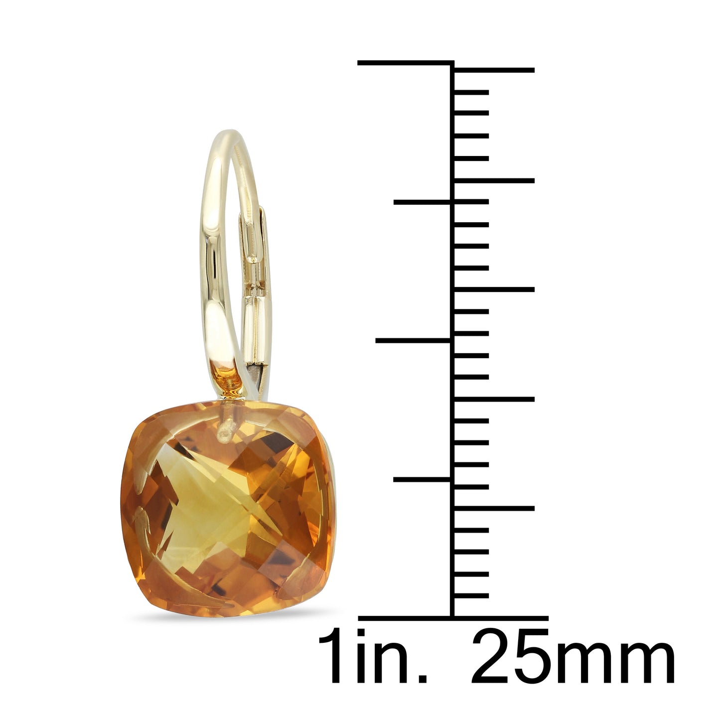 8ct Madeira Citrine LeverBack Earrings in 14k Yellow Gold