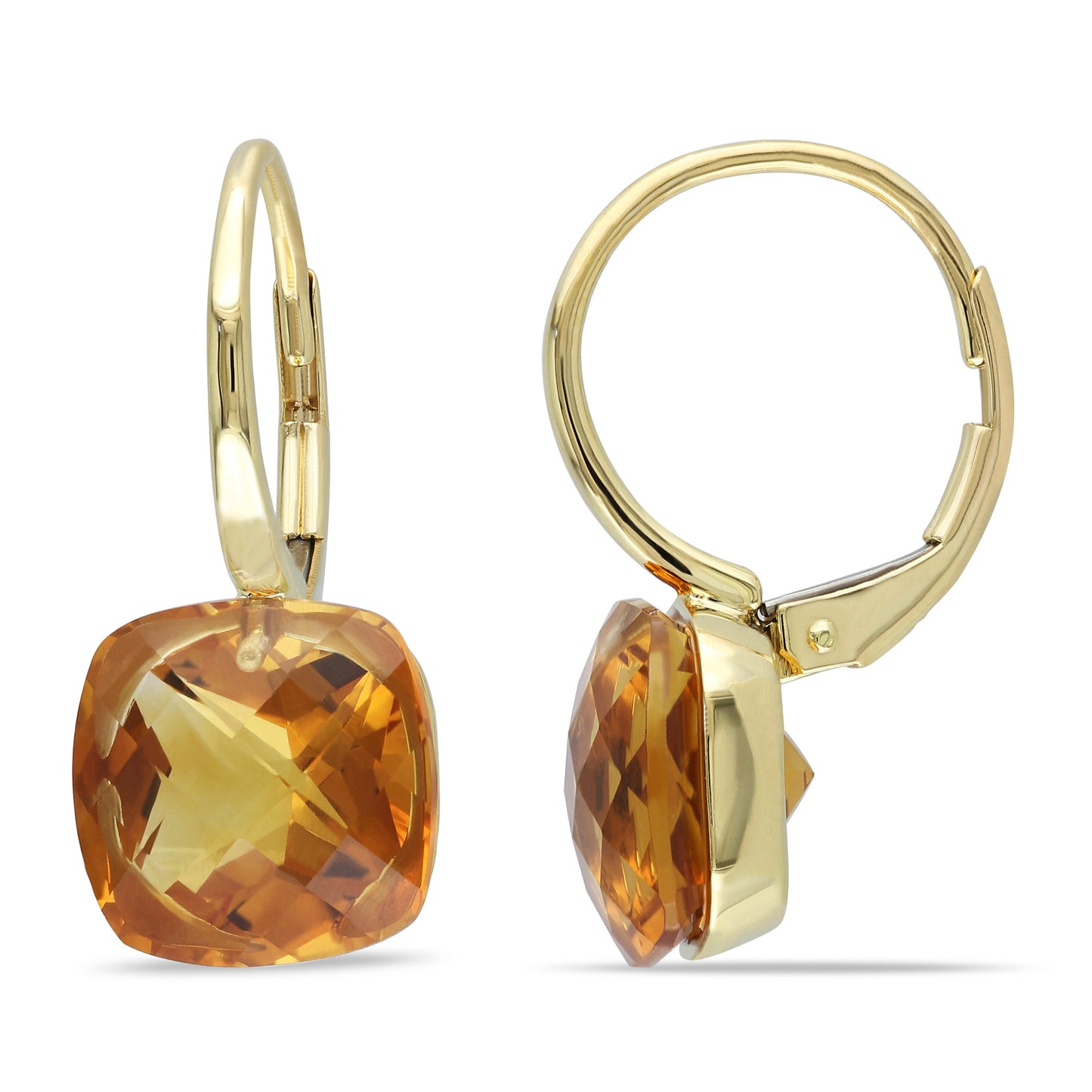 8ct Madeira Citrine LeverBack Earrings in 14k Yellow Gold