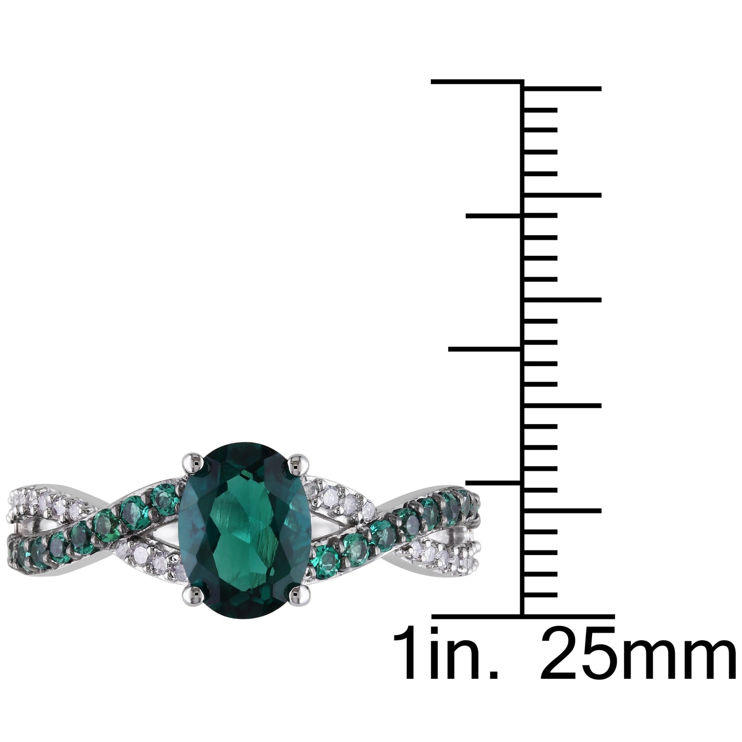 Sophia B 1 1/4ct Emerald & Diamond Accent Ring