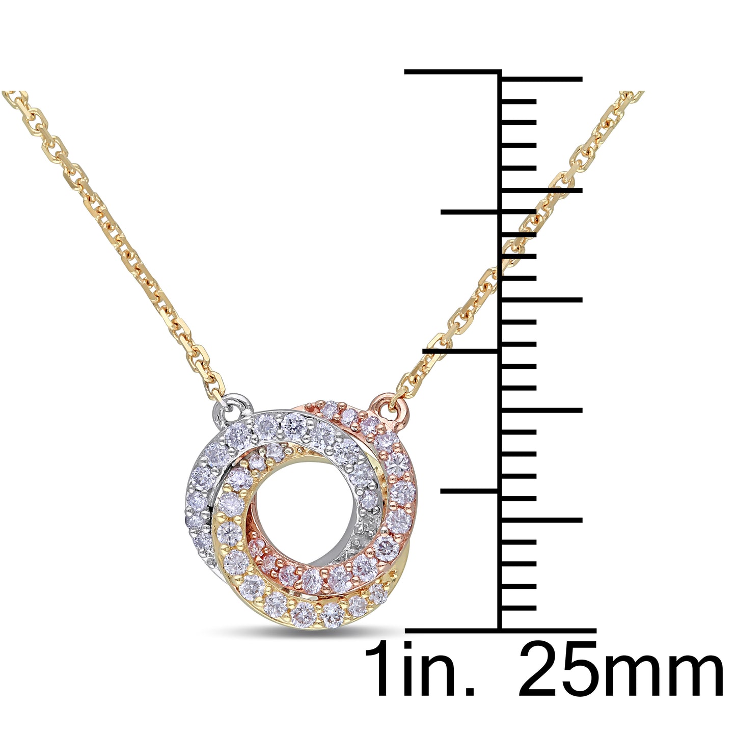 Interlocking Diamond Necklace in 14k Gold