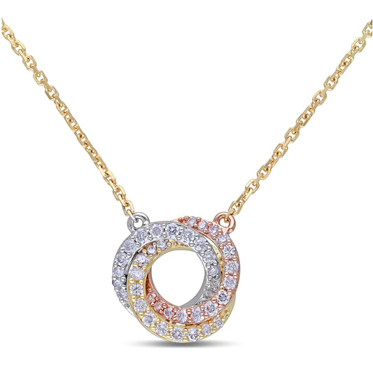 Interlocking Diamond Necklace in 14k Gold