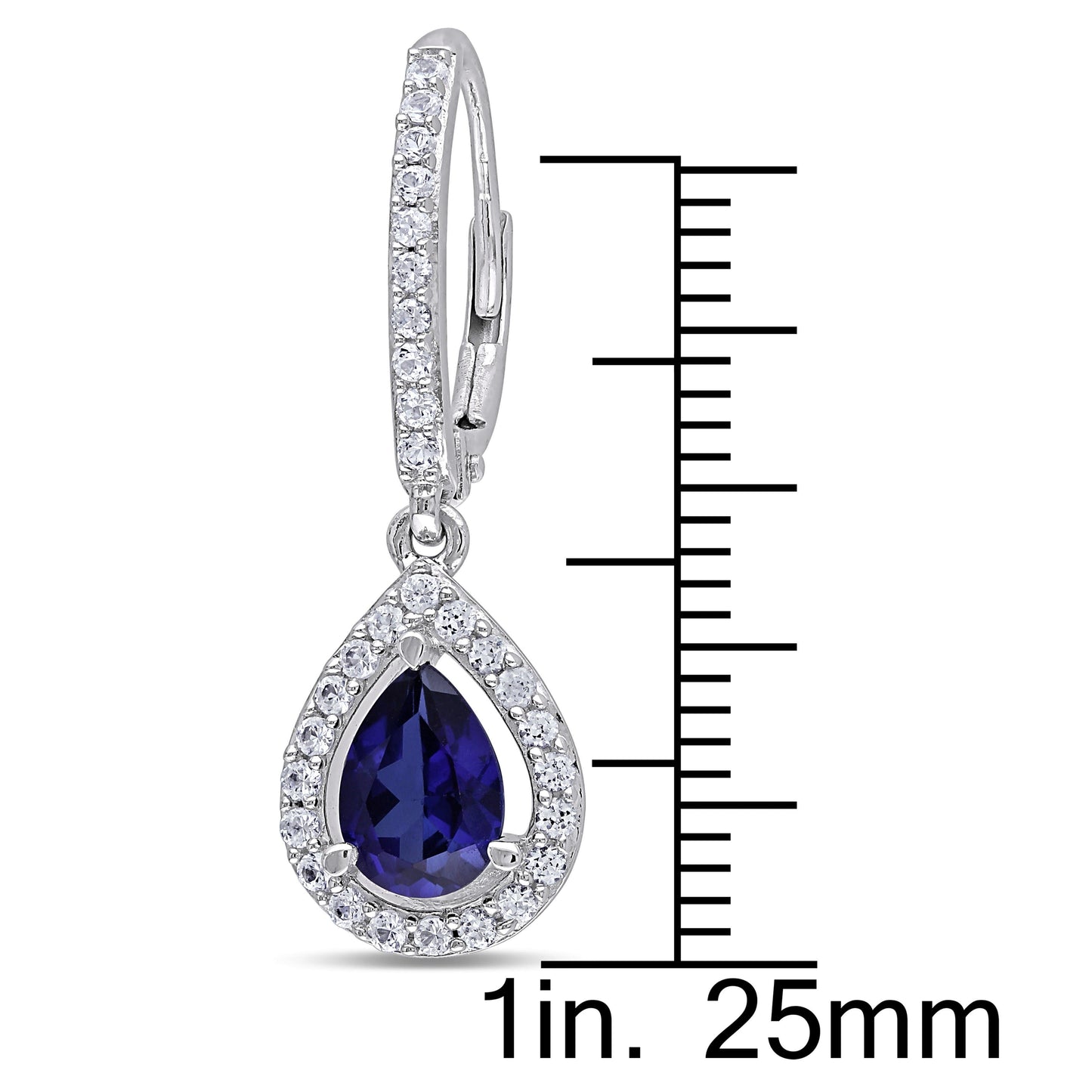 Blue & White Sapphire & Diamond Earrings in Sterling Silver – IceTrends