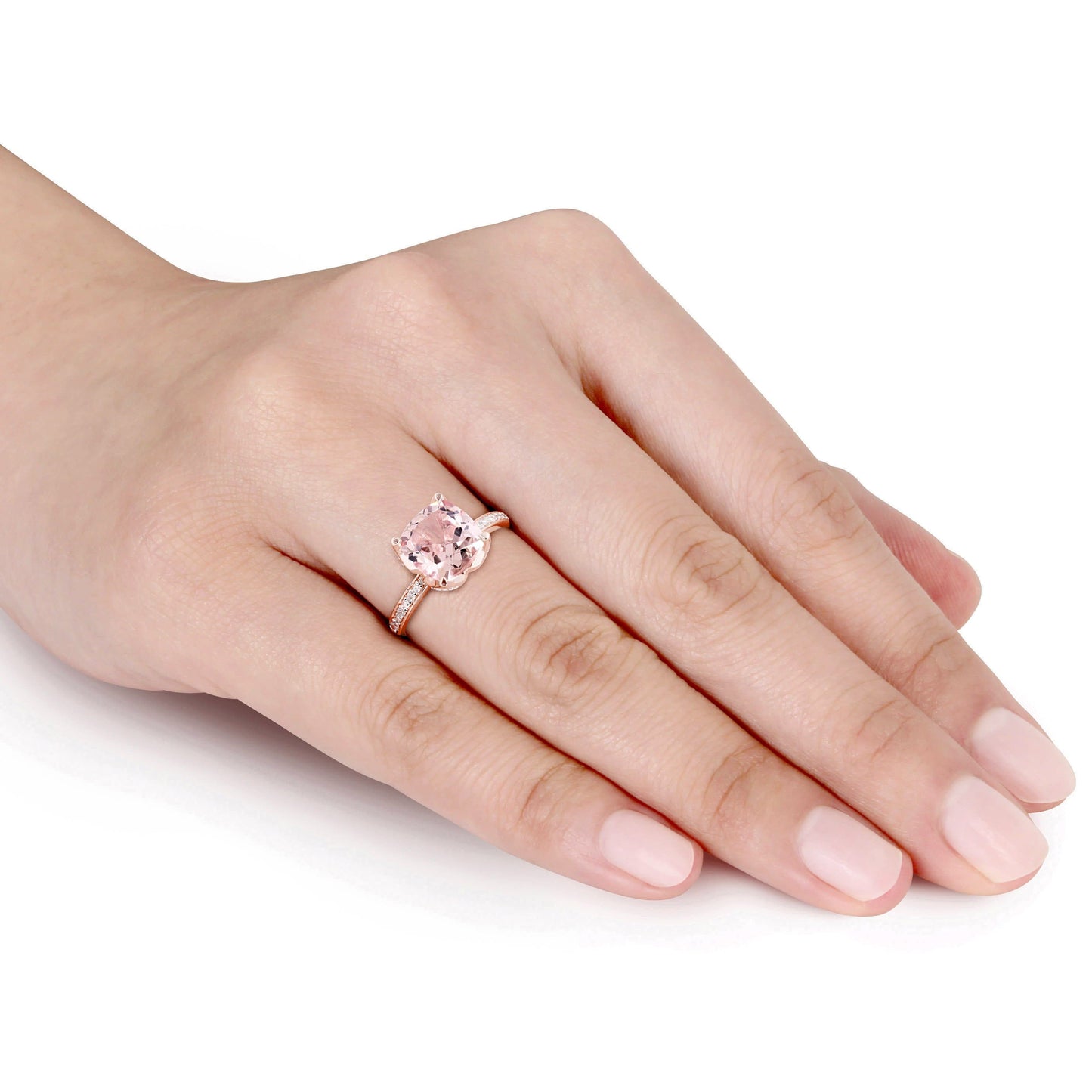 Sophia B Morganite & Diamond Ring in 10k Rose Gold