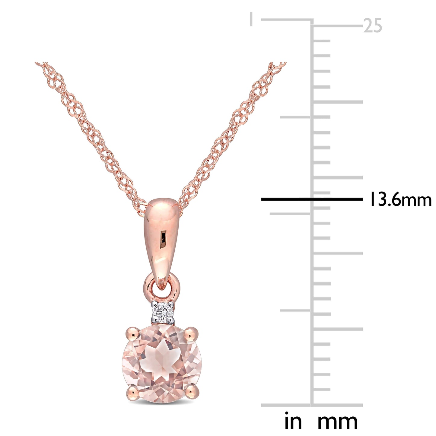 Sophia B 1/2ct Morganite Necklace with Diamond Accents
