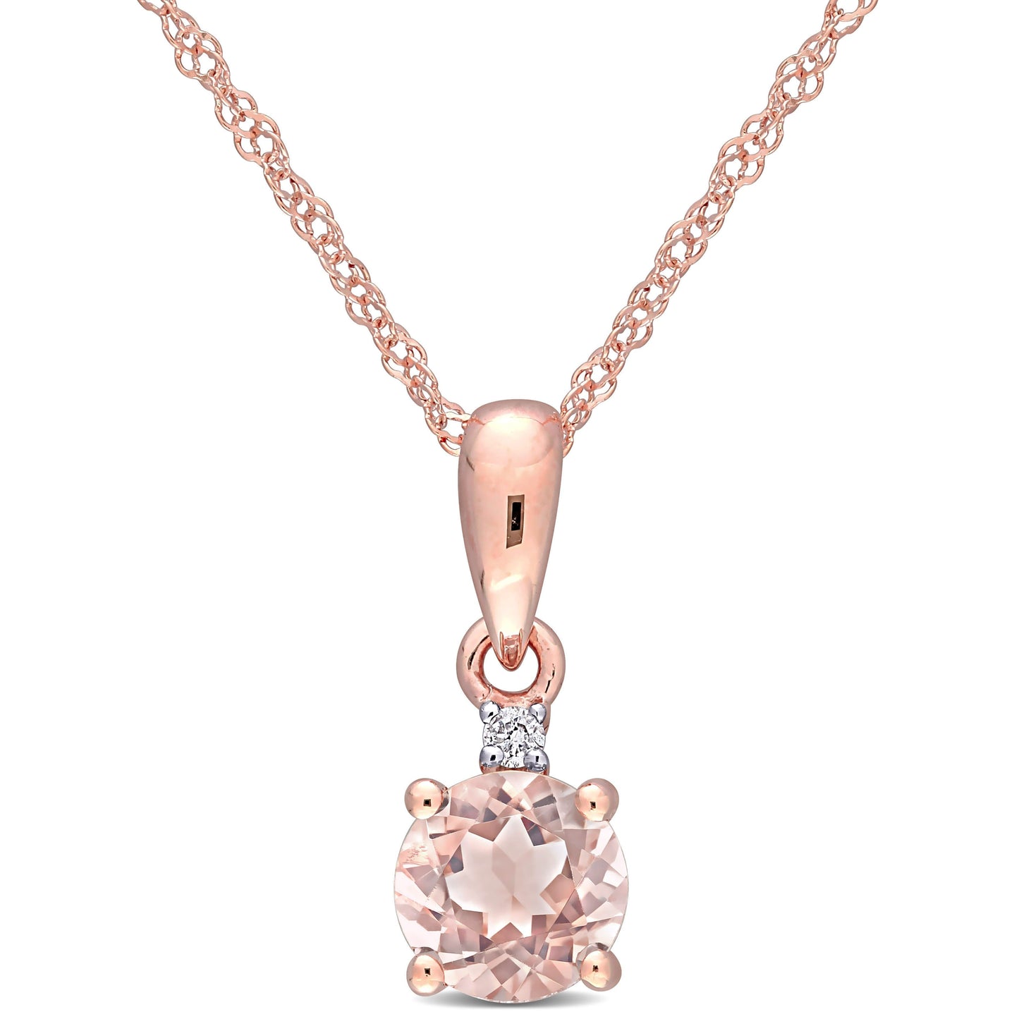 Sophia B 1/2ct Morganite Necklace with Diamond Accents