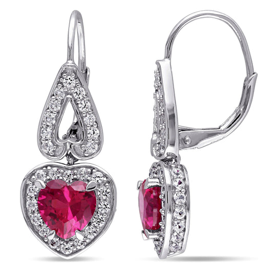 Sophia B 5ct Ruby & Sapphire Dangle Earrings