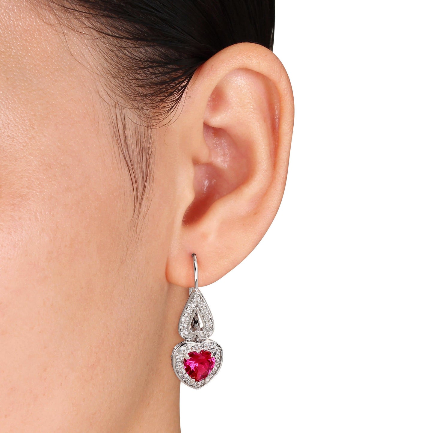 Sophia B 5ct Ruby & Sapphire Dangle Earrings