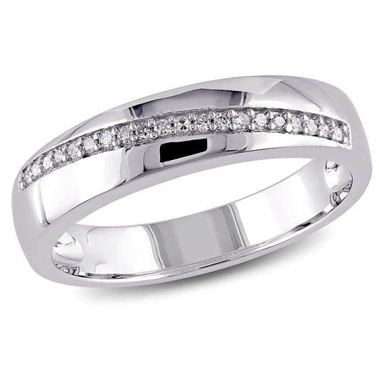 1/10ct Diamond Mens Ring in Sterling Silver