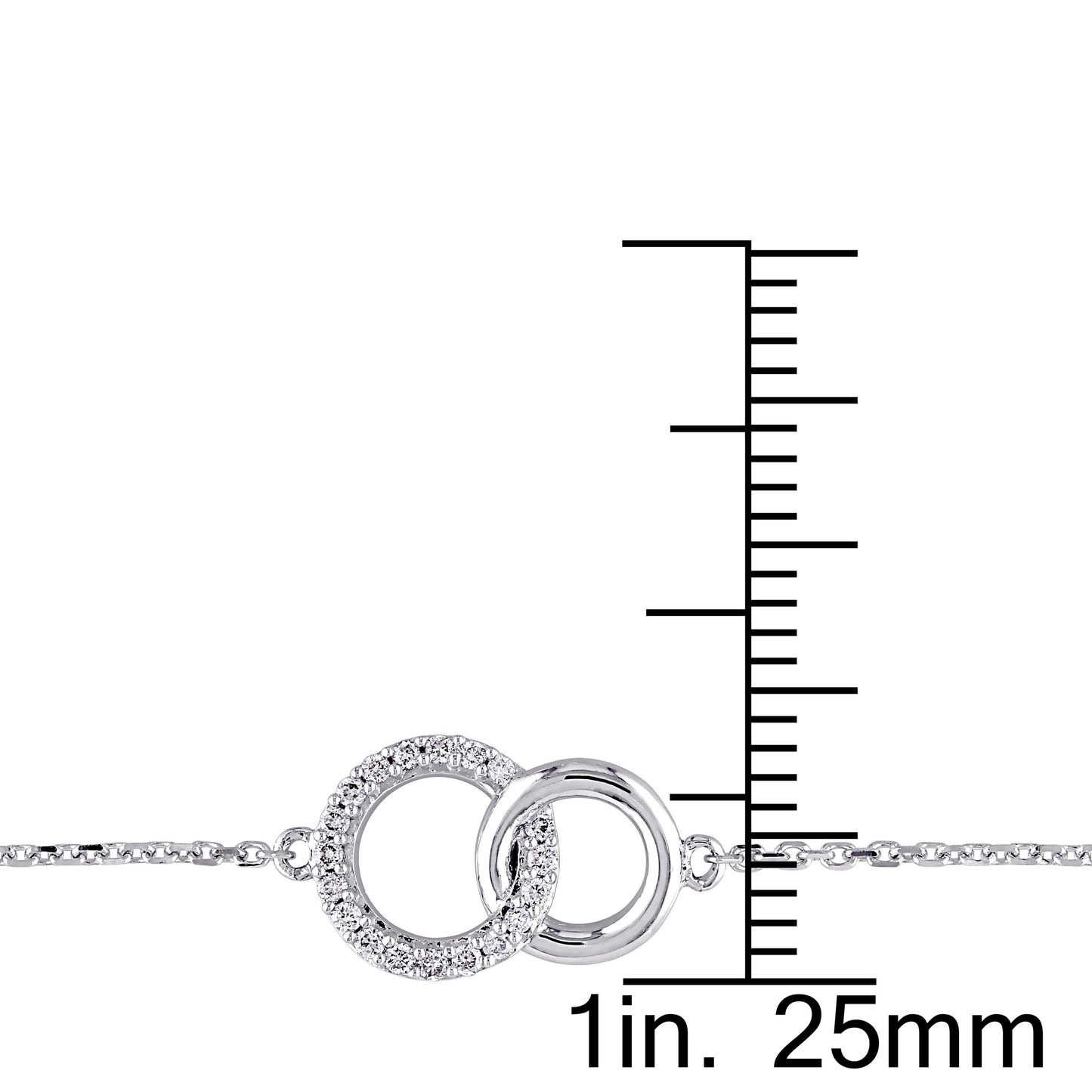 Interlocking Diamond Bracelet in 14k White Gold