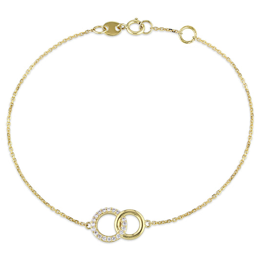 Interlocking Diamond Bracelet in 14k Yellow Gold