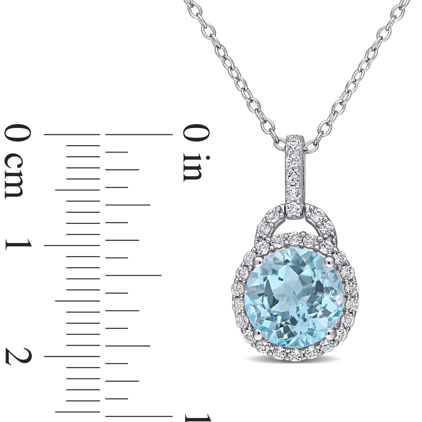 4ct Blue & White Topaz Necklace in Sterling Silver