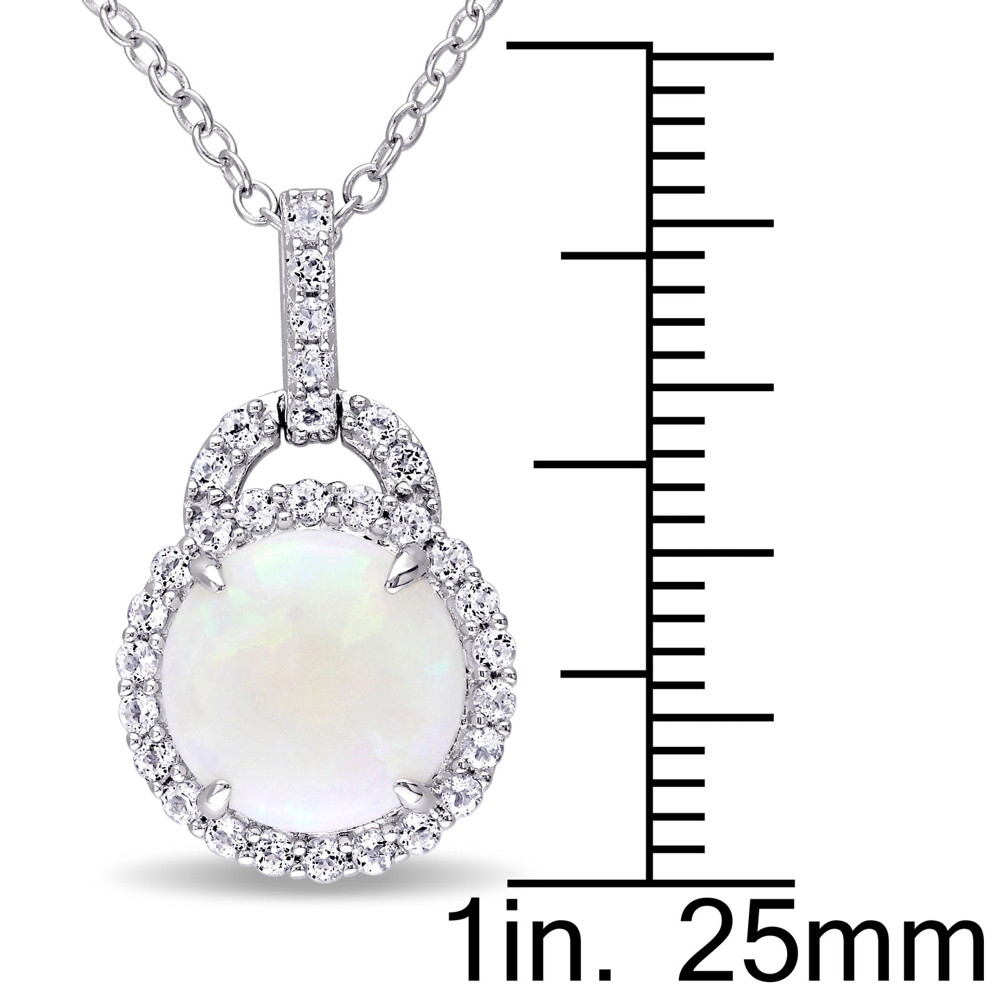 2 1/6ct Opal White Topaz Pendant in Sterling Silver