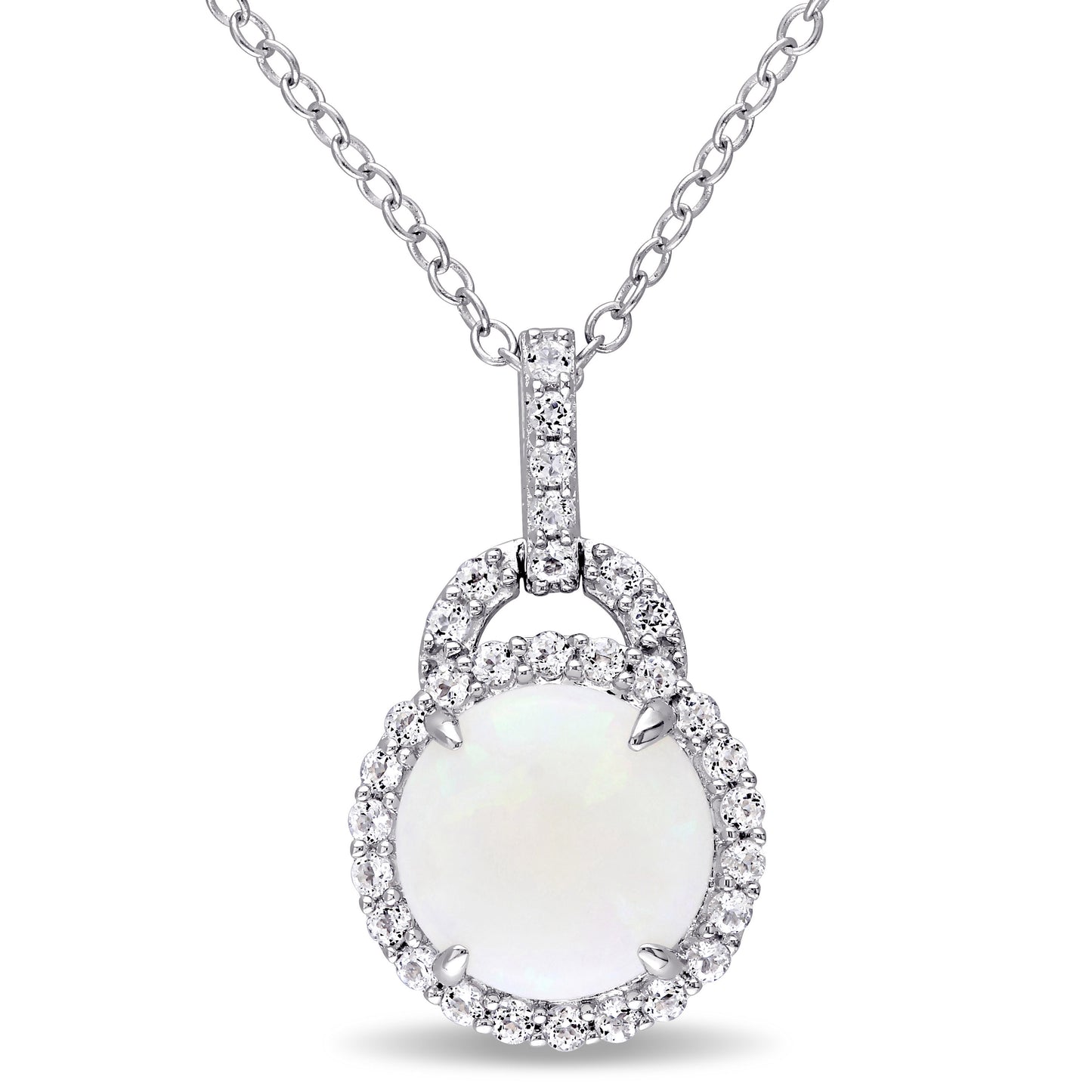 2 1/6ct Opal White Topaz Pendant in Sterling Silver