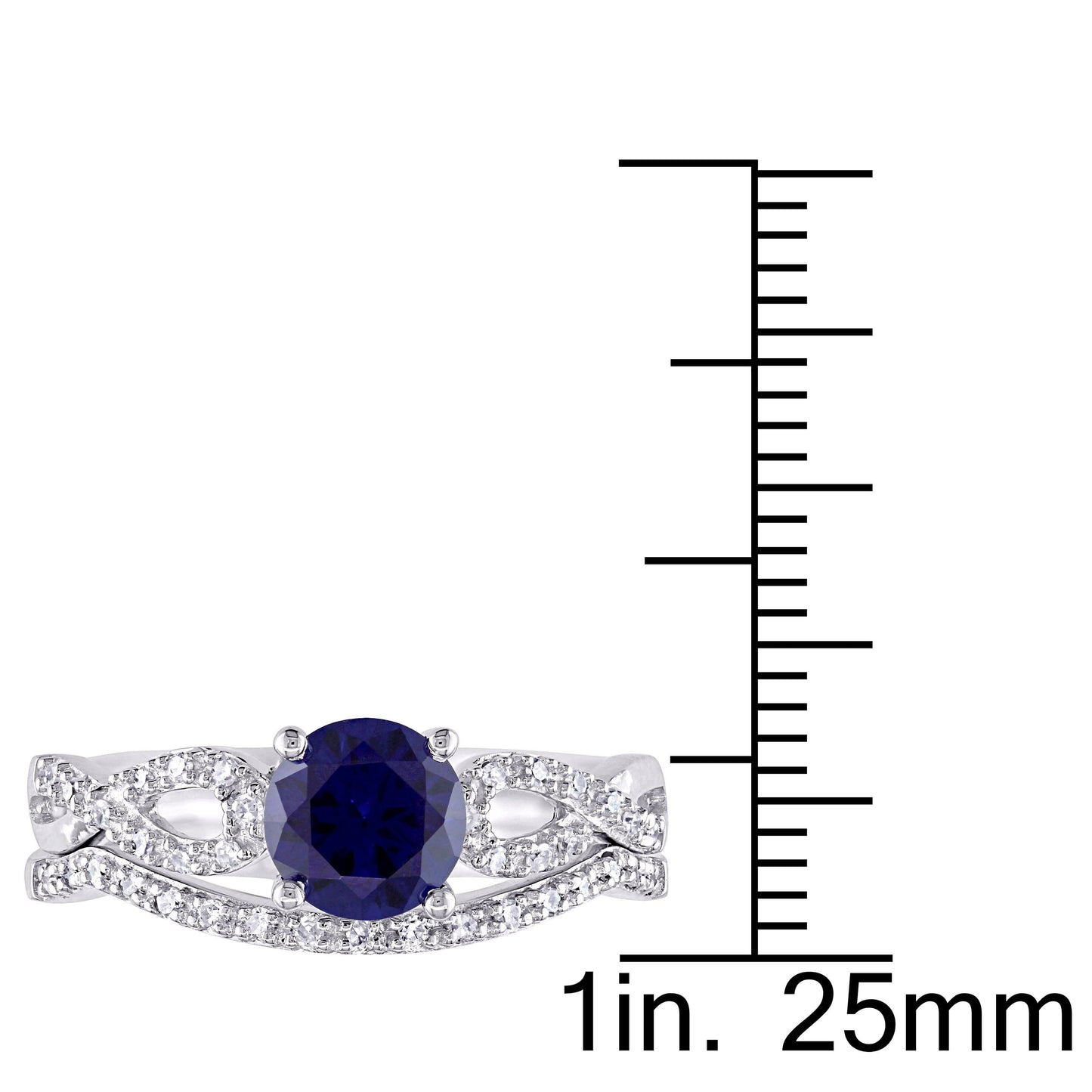 Sophia B 1 1/6ct Sapphire & Diamond Wedding Set