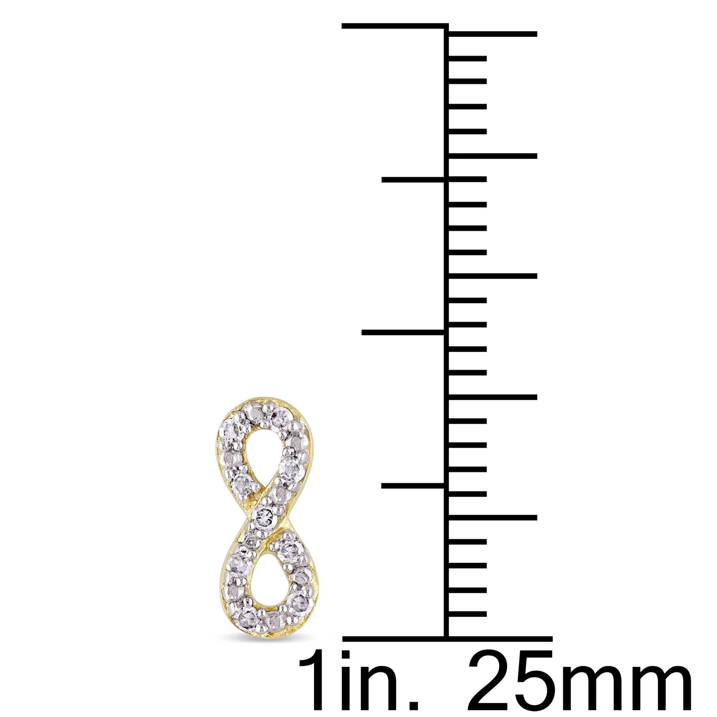 Infinity Diamond Earrings in 10k Yellow Gold