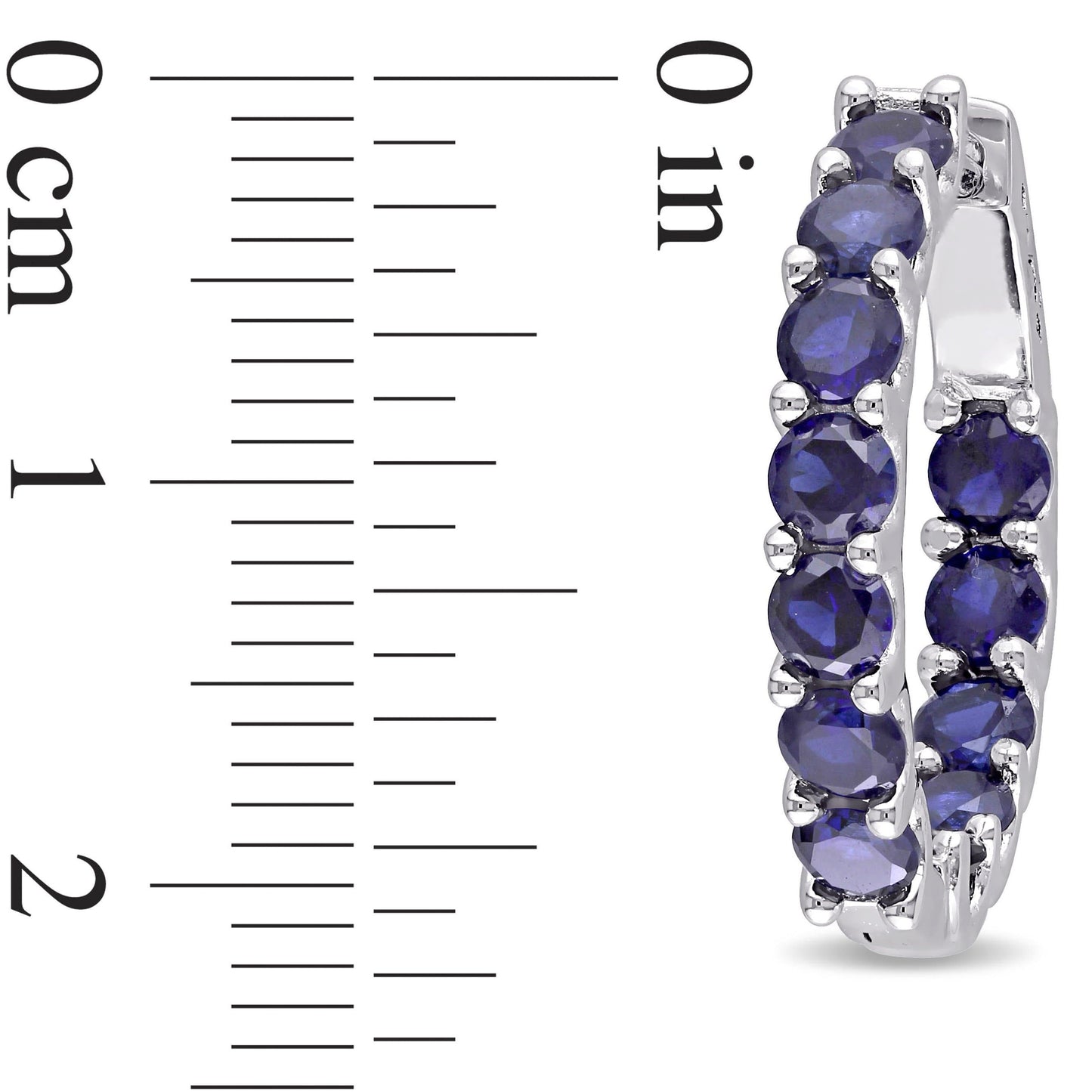 4 1/3ct Blue Sapphire Hoops in Sterling Silver
