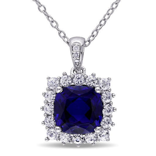 Sophia B Blue & White Sapphire & Diamond Necklace