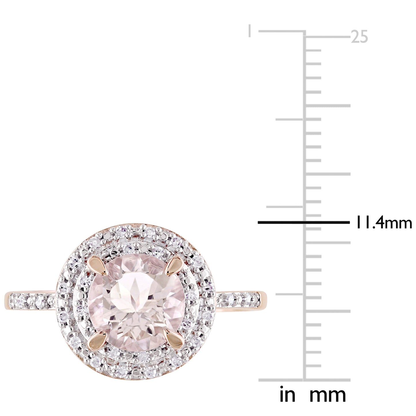 Morganite & Diamond Double Halo Ring