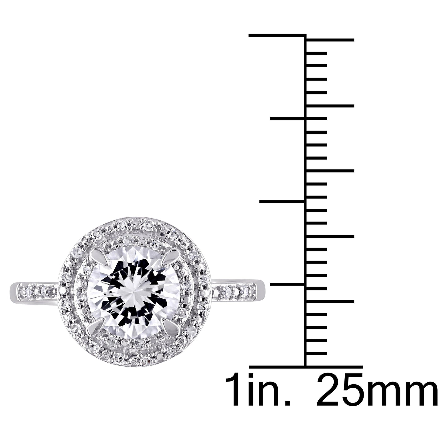 White Sapphire & Diamond Ring