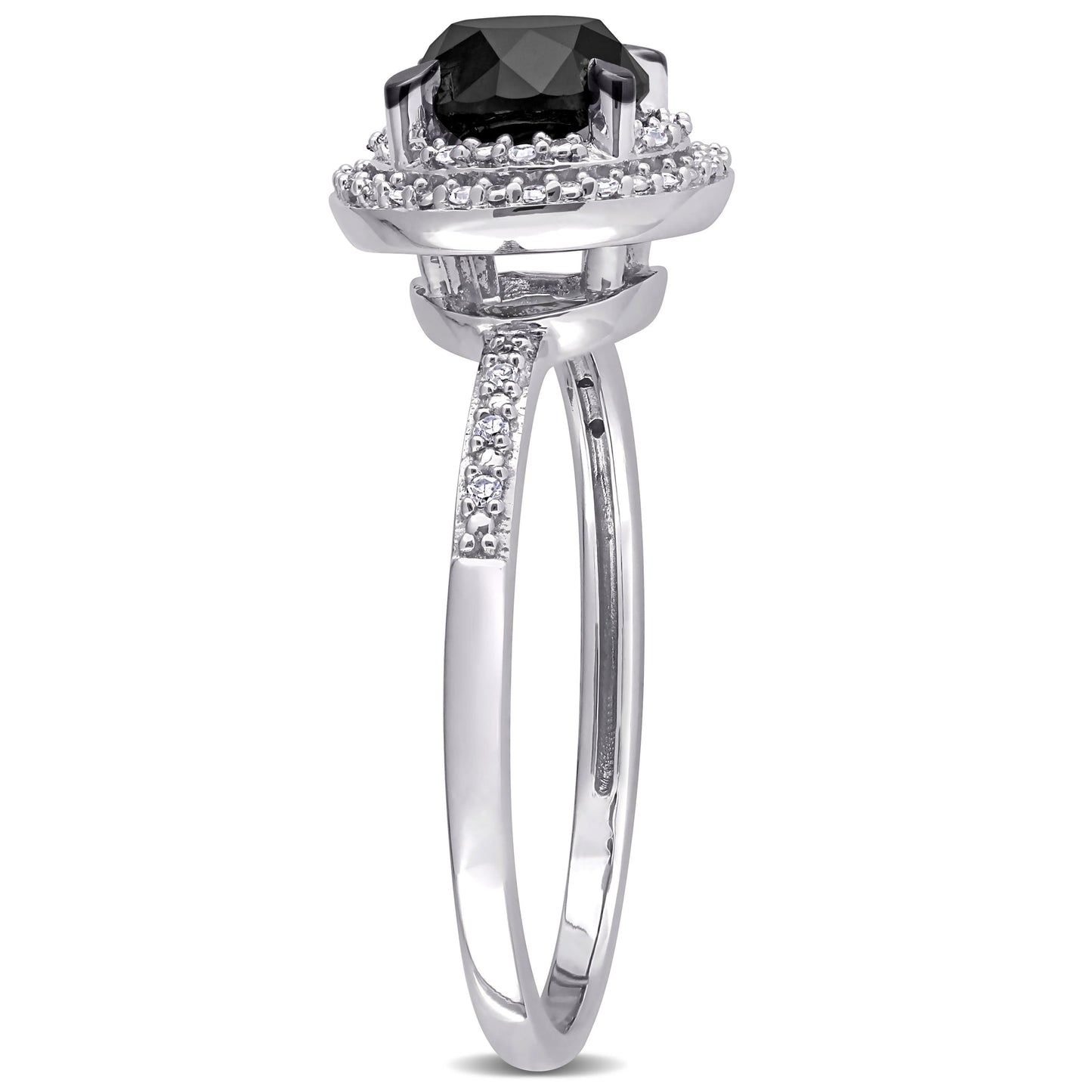 Julie Leah Black & White Diamond Ring in 14k White Gold