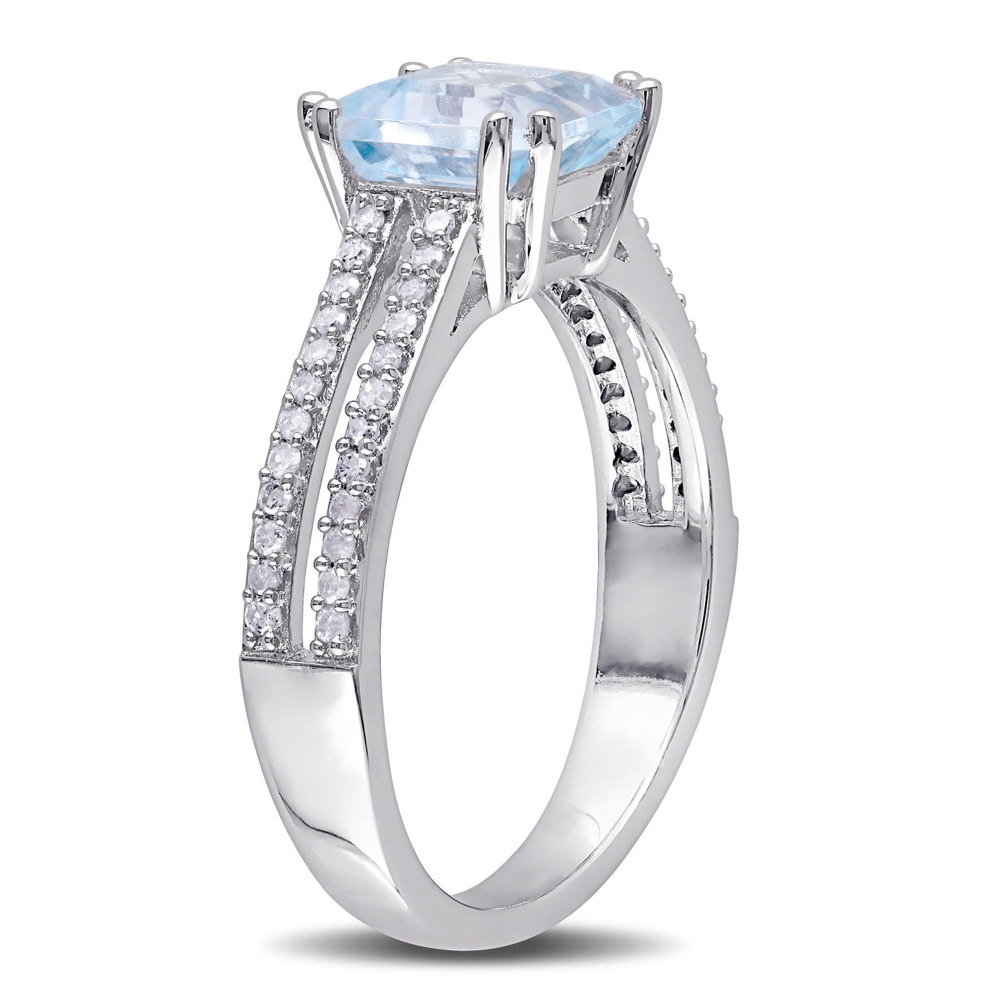 Sophia B 2 1/5ct Blue Topaz & Diamond Polished Ring