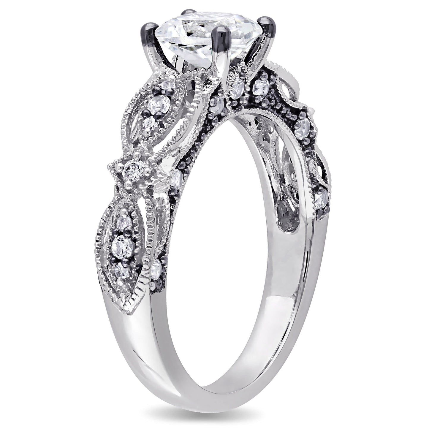 Sophia B 1 2/3ctLab-Created White Sapphire & Diamond Vintage Ring