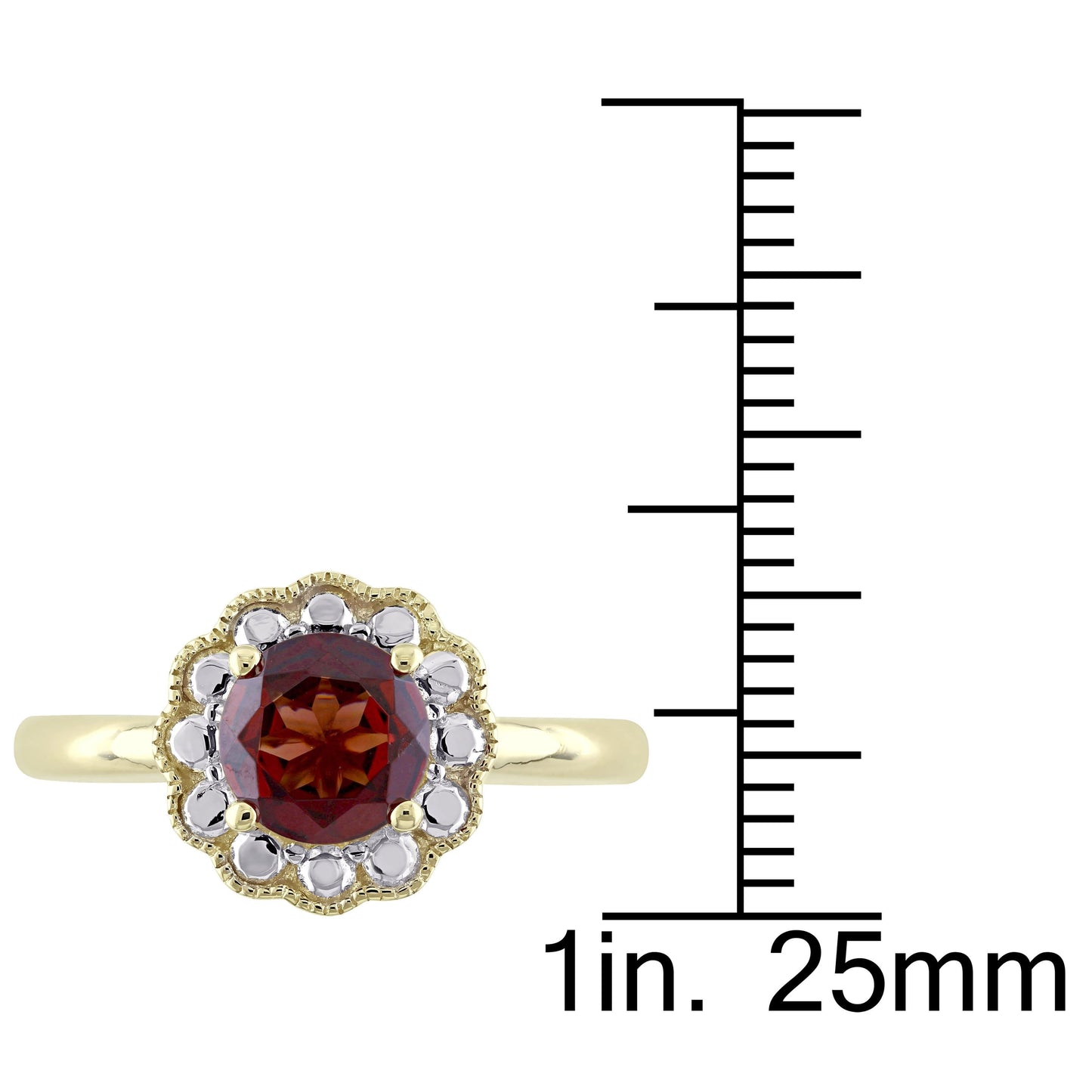 Sophia B 1 1/3ct Flower Garnet Halo Ring