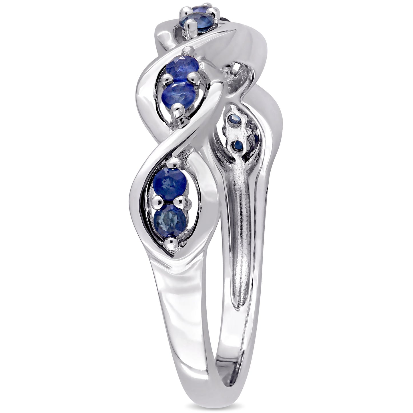 Infinity Sapphire Ring in 14k White Gold